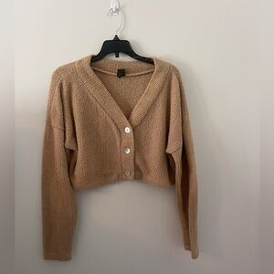 Cropped fuzzy sweater